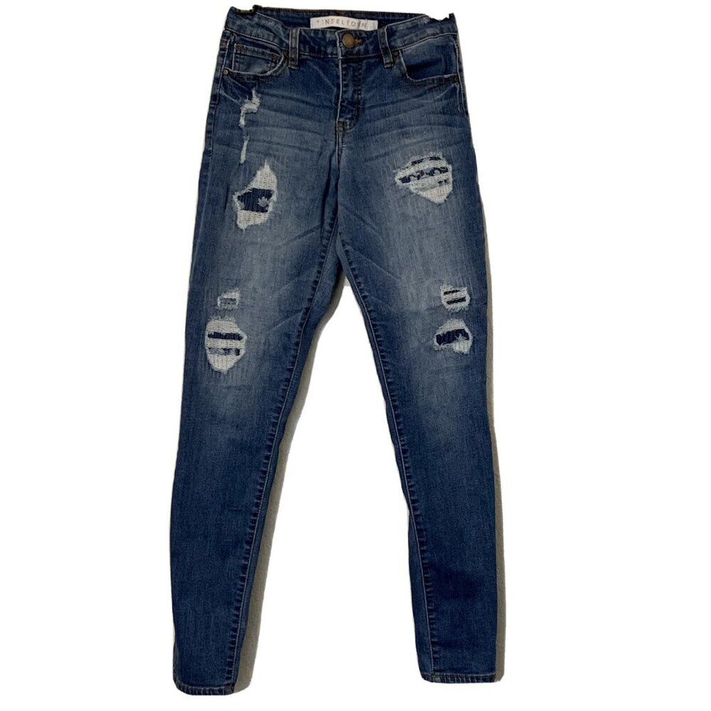 Tinselton Junior size 1 Distress Blue Jeans